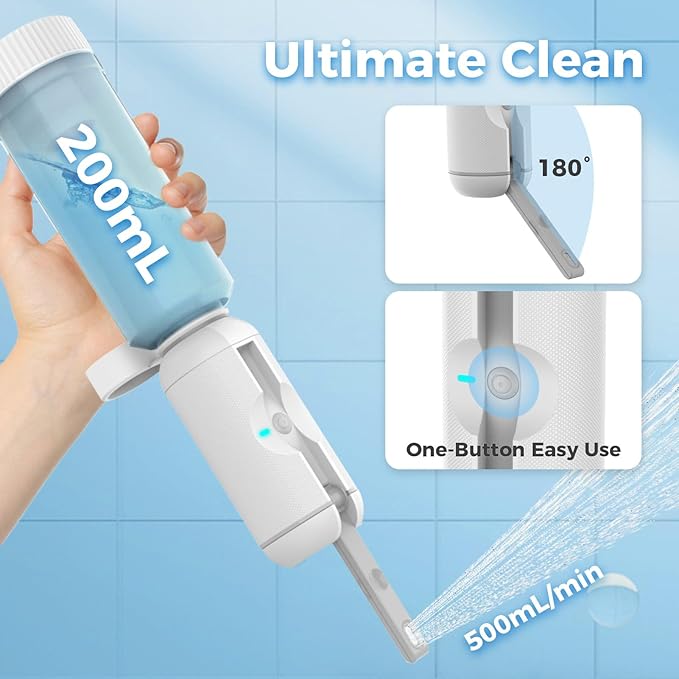 HEYAXA Portable Bidet with High Pressure , Rechargeable Travel Bidet for Men,Baby & Women, Handheld Sprayer for Personal Hygiene, Baby Care, Soothing Postpartum and Hemorrhoid Relief