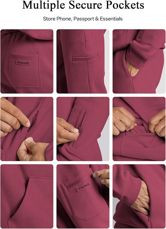 Travel Hoodie – Built-In Eye Mask, Multiple Pockets, Unisex Pullover Sweatshirt for Airplane, Sleep & Lounge