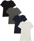 Amazon Essentials Women's Regular-Fit Short-Sleeve T-Shirt (Crewneck and V-Neck Options), Multipacks
