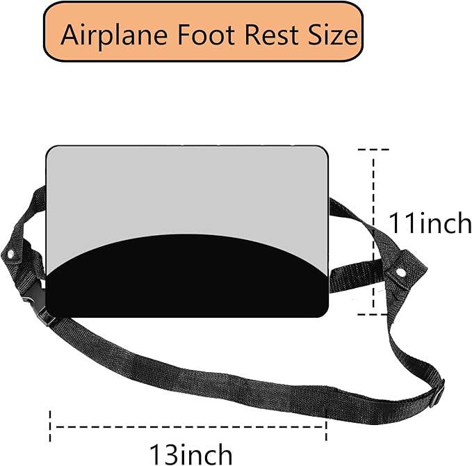 Airplane Foot Hammock Ajustable Foot Hammock For Plane Travel Comfort Travel Essentials Portable Airplane Foot Rest,Long Flight Accessories (Grey, 2 Pack)