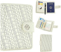 Passport Holder for Travel, RFID Blocking Leather Airtag Wallet for Women Men, Large Passport Cover Essentials Gift, Tickets, Cash, Photo, Sim Card Pen Slot, White