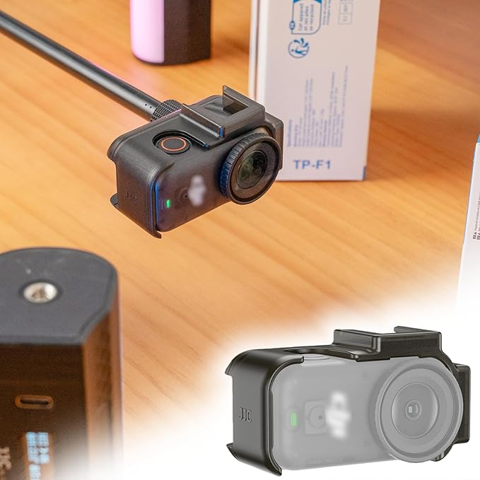 JJC Osmo Nano Cage for DJI Osmo Nano Accessories, Probe Lens Photography Expansion Adapter with 1/4"-20 Thread Hole, 2 Cold Shoe and Built-in Strong Magnet, Creative Narrow Crevice Shooting, ABS Frame