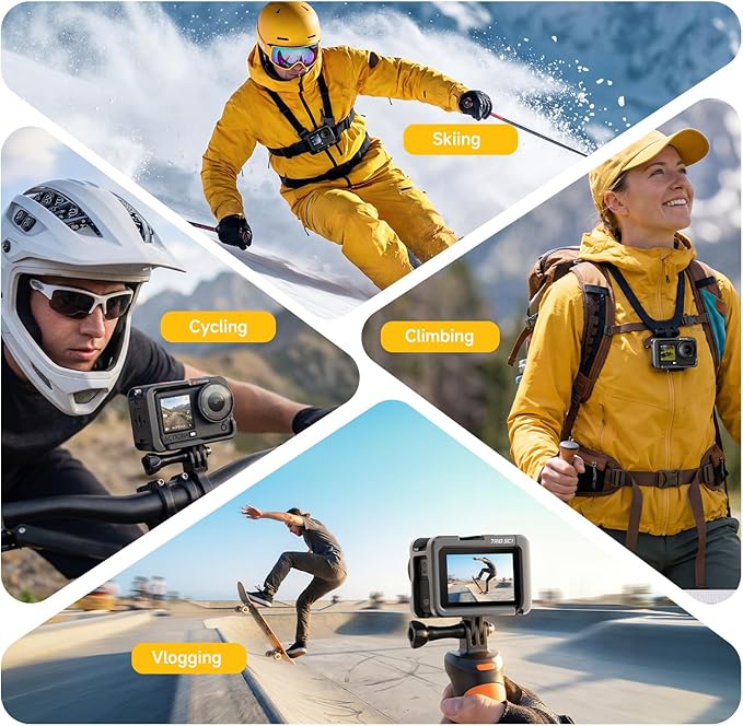7RYMS 7RIG SC1 Action Camera Cases for DJI Osmo Action 6, Full Metal Protective Frame with Lens Cover, Wrist Strap, Cold Shoe, 1/4" Screw, DJI Osmo Action 6 Accessories for Cycling, Climbing, Skiing