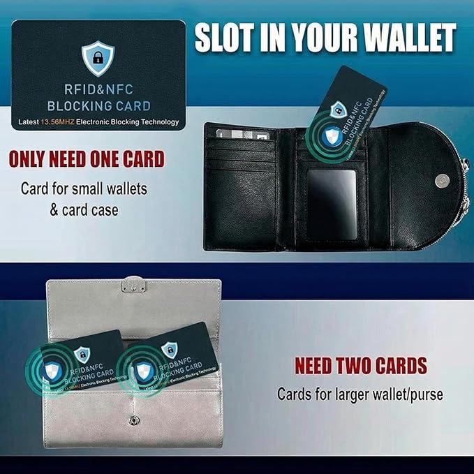 RFID Blocking Card, Credit Card Protector, Protects entire wallet, RFID/NFC Contactless Bank Card Protector, ID ATM Guard Card Blocker, with usb data blocker, 5-Pack