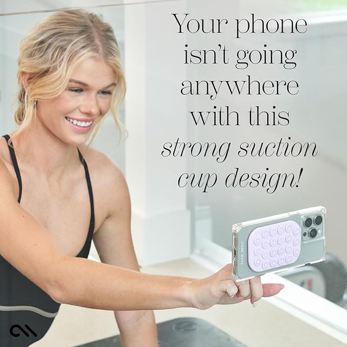 Case-Mate Adhesive Suction Cup Phone Mount - Sticky Phone Grip with Strong 3M Adhesive - Anti-Slip Phone Holder - Content Creator Essentials - Compatible with iPhone, Android Phones & Cases - Stardust