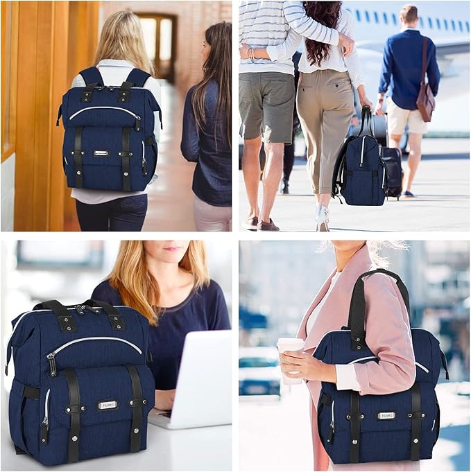 FALANKO Laptop Backpack 17.3 Inch Stylish Computer Backpack Doctor Teacher Work Bookbag Water Repellent College Shoulder Bag with RFID Anti-theft,Nurse Purse Travel Business Bag for Women
