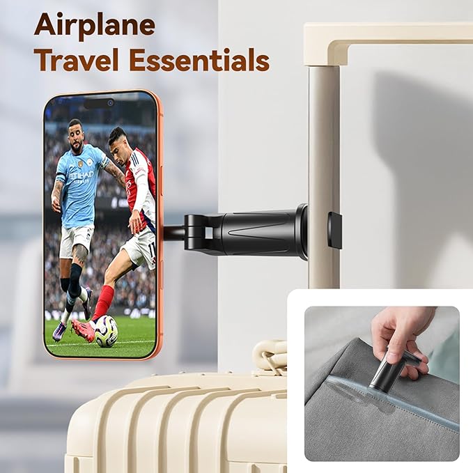 Airplane Travel Essentials Phone Holder, for Magsafe Universal 360 Degree Rotation Airplane Gadgets Phone Mount for Flight Europe Vacation Essentials, Gifts Travel Accessories