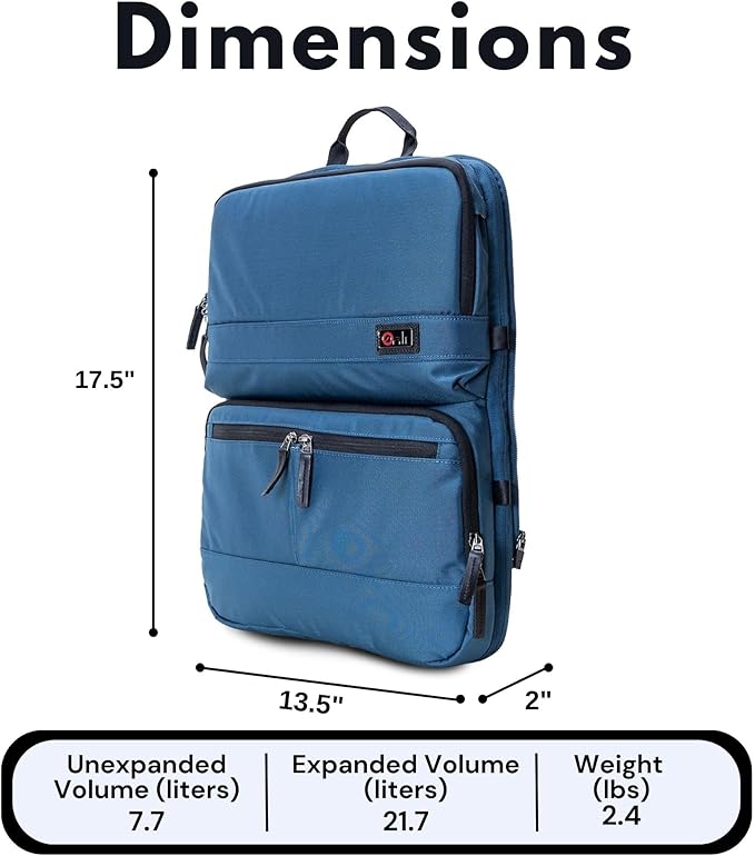 Trilogy Expandable Tote Pack (Blue) Fits under-seat on most airplanes.