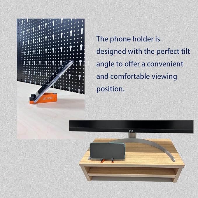 JZD Multi-Functional Metal Cell Phone Stand, Adjustable Viewing Angle, Non-Slip Base for Desk, Compatible with All Smartphones & Tablets