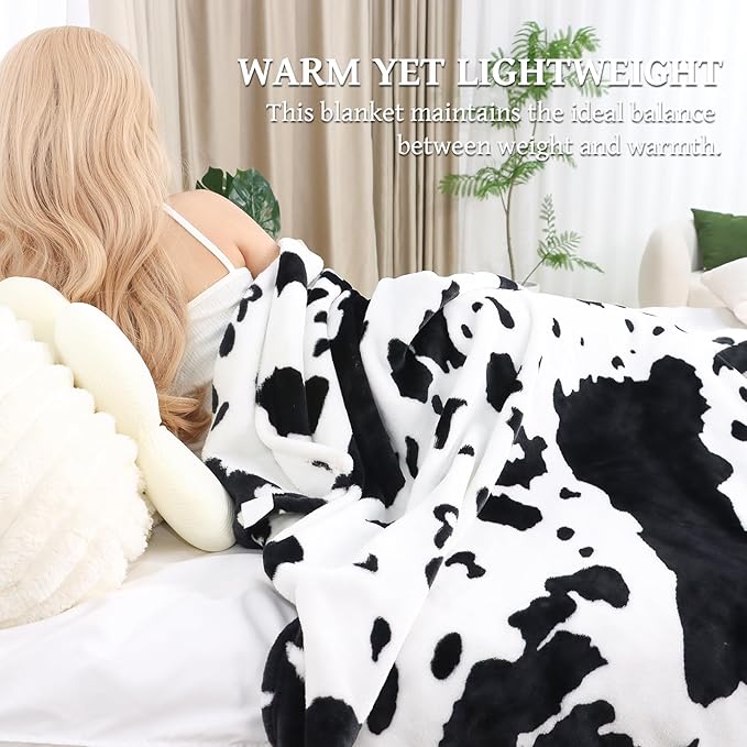 Black and White Throw Blanket, Soft Warm Cozy Blanket Throw for Car Seat Stroller Travel, Home Room Bedroom Decor for All Seasons, Birthday Gifts for Girls Boys 40"x50"