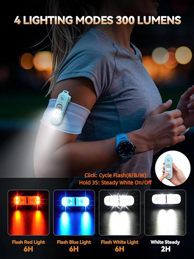 TECKNET Personal Safety Alarm 135dB with SOS Strobe Light for Women - Rechargeable& IPX4 Waterproof Running Lights with Clip On Torch & Low Battery Notice, Safety Siren for Running, Travel Kids, Blue
