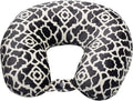 Wolf Essentials Adult Cozy Soft Microfiber Neck Pillow for Travel – Compact, Machine Washable - Perfect for Airplane, Car, or Home Use - Filled and Finished in the USA – Charcoal Trellis
