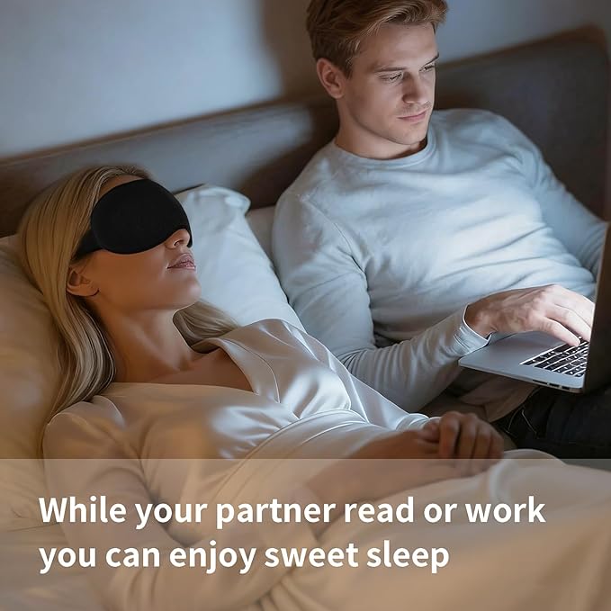 Sleep Mask for Side Sleeper Women Men,Blackout Eye Masks for Sleep,3D Contoured Sleeping Mask,Breathable Adjustable Eye Cover Blindfold with lash Extensions for Trave,Nap,Night Work