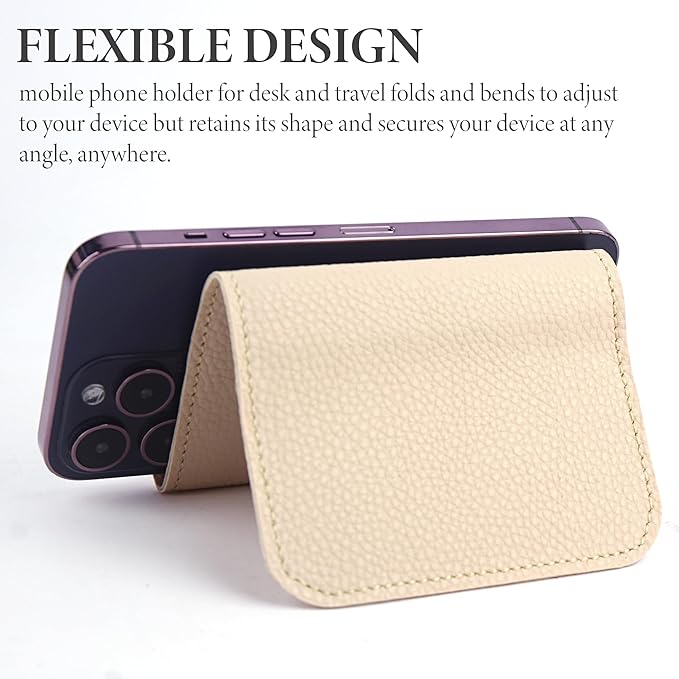 Airplane Travel Essentials for Flying Flex Flap Cell Phone Holder & Flexible Tablet Stand for Desk, Bed, Treadmill, Home & in-Flight Airplane Travel Accessories(1-Lichee White)