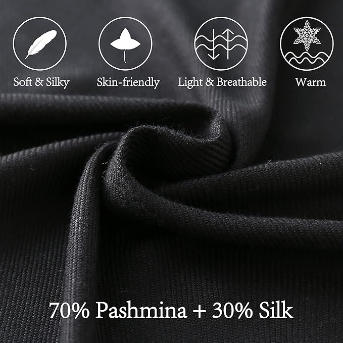 Soft Silky Pashmina Shawl Wraps Solid Colors Scarf for Wedding Evening Dresses