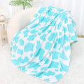 Blue Throw Blanket for Couch Bed, Blue Gifts for Women Men Kids, Soft Fleece Cyan Decorative Cozy Blanket for Bedroom Living Room All Seasons 50x60 Inches