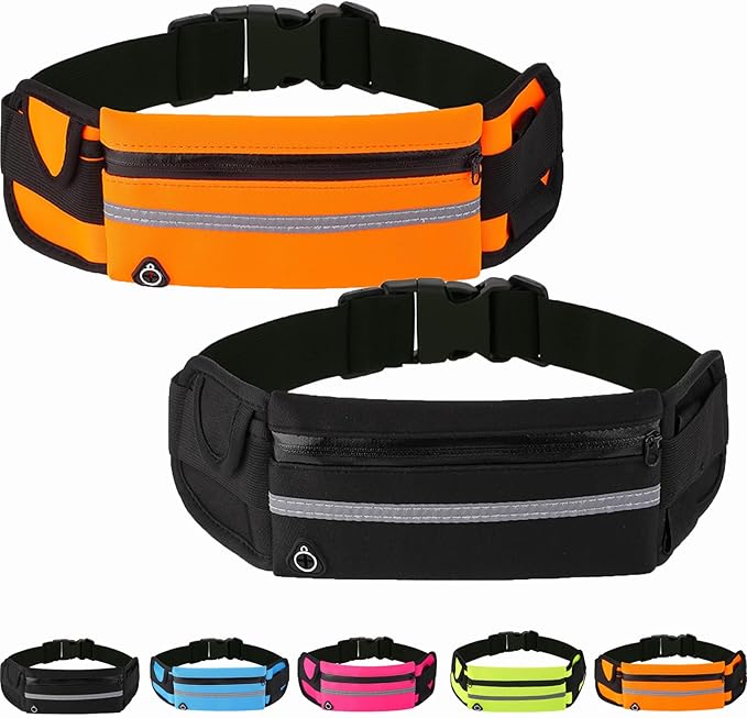 Anti-theft Invisible Waist Bag, Anti-Theft Money Belt Multifunctional Outdoor Sports Waist Bag, for Outdoor Running (Black+Orange)
