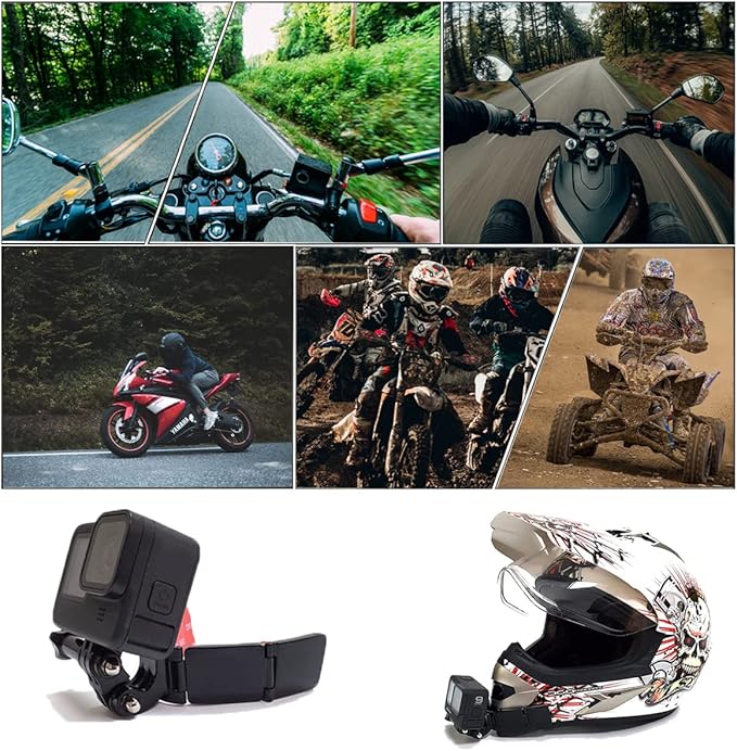 Helmet Chin Mount for GoPro, Adhesive Chin Mount Fit for Full Face Motorcycle Helmet, Immersive POV Recording, Compatible With GoPro Hero 13 12 11 10 9 8 Camera, Helmets Accessories Gear For Man Women
