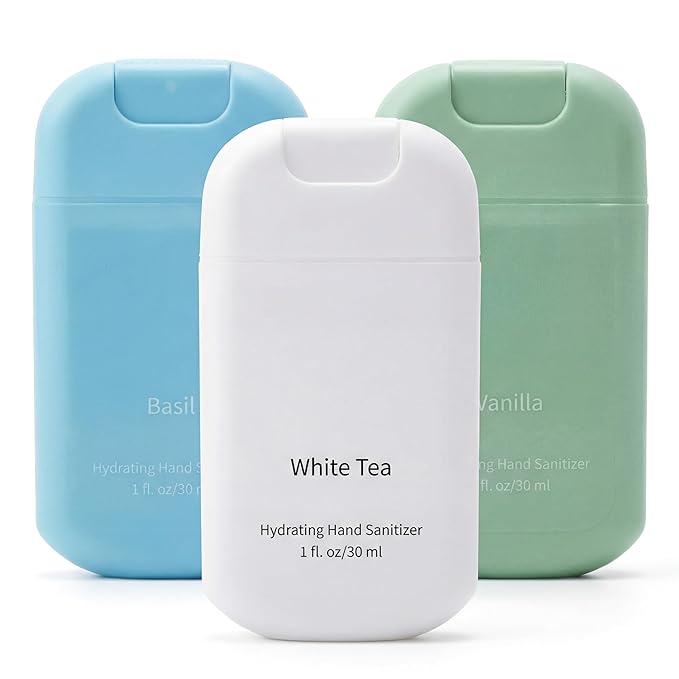 3 Pcs Power Mist Hydrating Hand Sanitizer Spray Bulk Travel Size Hand Sanitizer Pocket 1 Fl. oz Spray Bottle Portable for Daily Use Travel Family Friend Teacher Nurse Employee Appreciation Gift