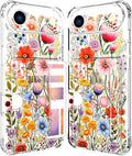 Compatible with iPhone 17 Air Case Card Holder for Women Cute Design,Wallet Phone Cases Transparent Cool Kawaii Protective (Clear Flowers Lily Girly Florals)