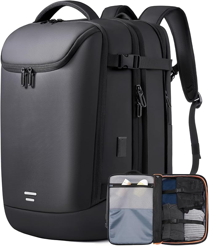 TANGCORLE Carry on Backpack for Women Men 40L Flight Approved Travel Backpack Fit 17 Inch Laptop with USB Charging Expandable Business Weekender