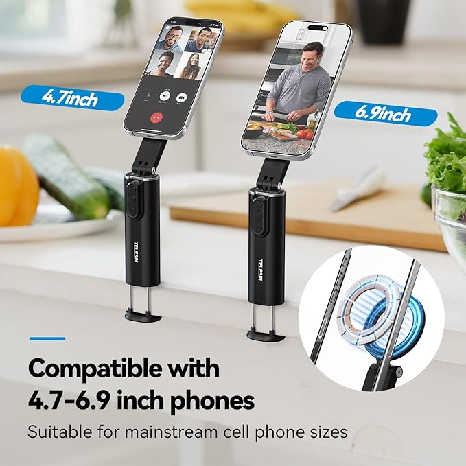 Magnetic Bluetooth Airplane Phone Holder – Universal 360° Hands-Free Stand with Remote Control for TikTok, YouTube & Other Video Apps, Perfect for Travel, Home & Office, Accessory for Airplane