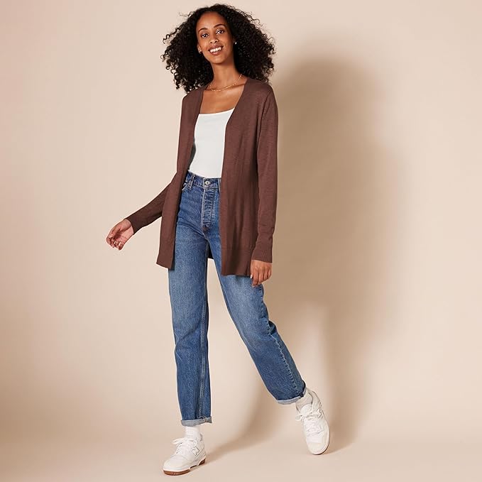 Amazon Essentials Women's Lightweight Long Sleeve Open-Front Cardigan Sweater (Available in Plus Size)