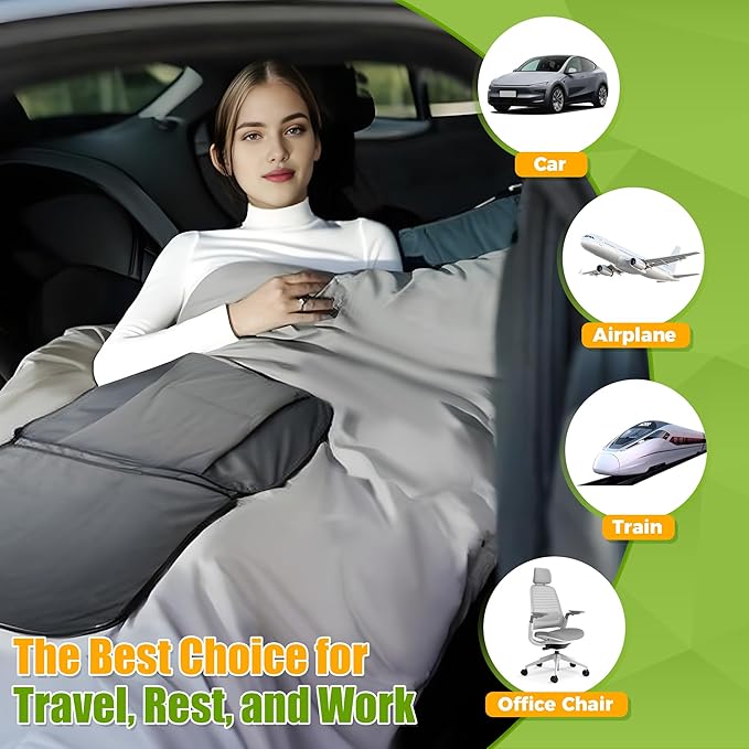 Loyala 3-in-1Travel Blanket and Lumbar Support Pillow, Foldable Compact Airplane Travel Blanket Functioned as Lumbar Support Pillow, Multi-Purpose for Office Car and Travel Comfort and Warmth (Gray)