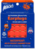 Mack's Soft Moldable Silicone Putty Ear Plugs – Kids Size, 15 Pair – Comfortable Small Earplugs for Swimming, Bathing, Travel, Loud Events and Flying | Made in USA