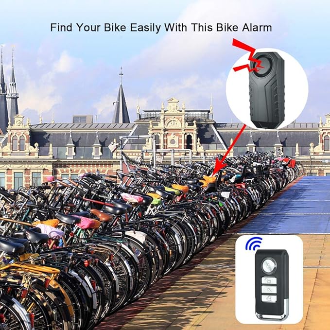 Bicycle Alarm System Anti Theft,USUPERINK Bike Alarms for Ebikes,113dB Bike Alarm,IP65 Waterproof,7 Levels of Sensitivity Adjustment,Suitable for Bicycles,Motorcycles,Electric Scooters,Ebike,8PK