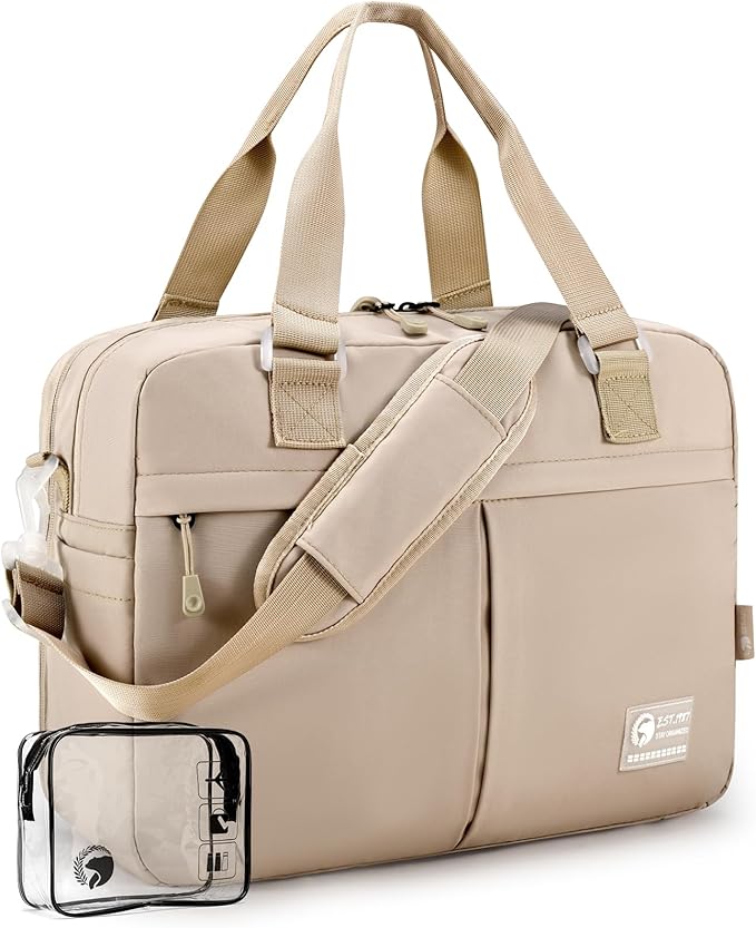 40x30x15cm Personal Item Travel Bag 16x12x6 Under-seat Carry on Bags for Airplanes 20L Expandable 30L Lightweight Duffle Bag Weekender Bags with Wet Pocket for Gym Overnight Hospital Camel