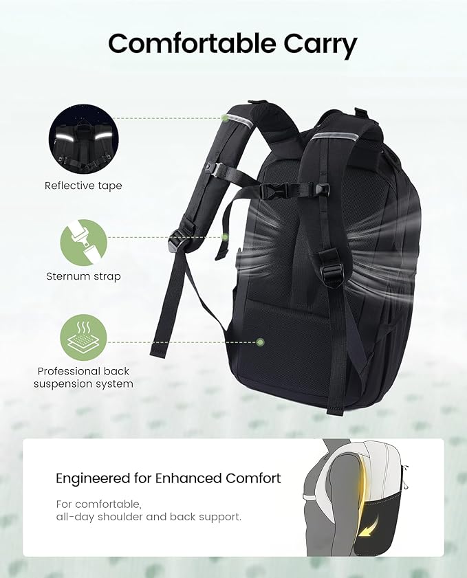LOVEVOOK Everyday Laptop Backpack for Women & Men With Giant Tumbler Holder,17 Inch Classic Travel Work College Teacher Carry on Backpack Purse,Waterproof Computer laptop Bag Hiking Backpack,Black