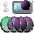NEEWER ND Filter Set Compatible with DJI Osmo Action 5 Pro/4/3, 4 Pack Multicoated HD Optical Glass Snap On ND8/ND16/ND32/CPL Filters, Action Camera Lens Accessories with 2X Cleaning Cloth