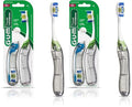 GUM Folding Travel Toothbrush, Compact Head + Tongue Cleaner, Soft Bristled Travel Toothbrushes for Adults, 2ct (Pack of 2)