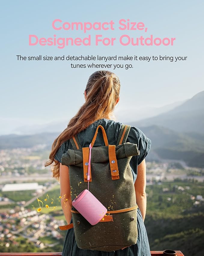 Portable Bluetooth Speaker Beach Essentials: Powerful Crystal Clear Sound/Dynamic Light/IPX5 Waterproof/All Day Playtime/Wireless BT 5.3/TWS Paring, Mom Gifts, Outdoor|Travel|Camping|Pool Accessories