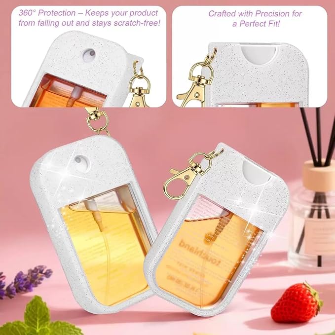 Silicone Case for Touchland Hand Sanitizer Spray – Hand Sanitizer Case Protective Holder with Keychain, Compatible with Power Mist & Glow Mist 1 fl oz