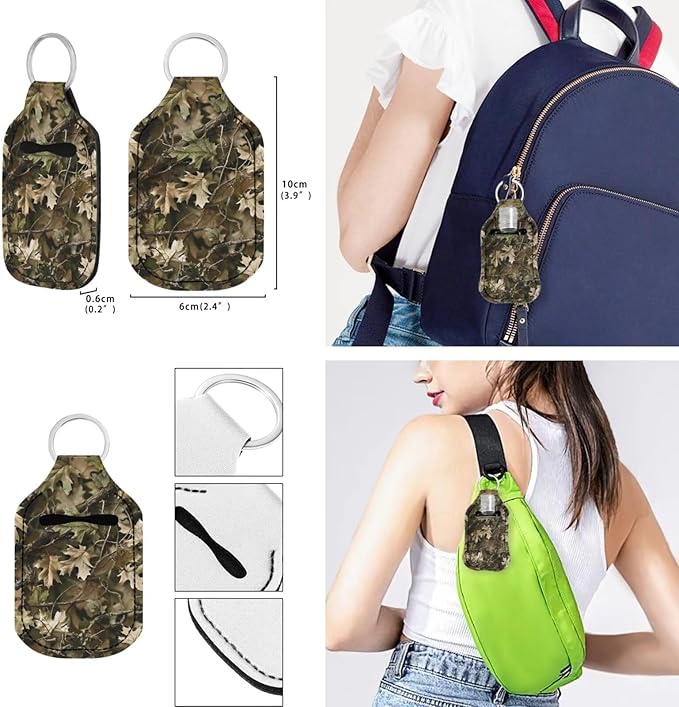 Suobstales 3Pcs Travel Bottles Keychain Holder Set,Travel Bottle Sleeves+Neoprene Chapstick Holders+Lanyard Keychain