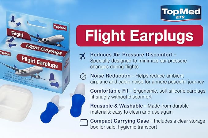 Flight Ear Plugs Pressure Relief Earplugs for Adult 1 Pair