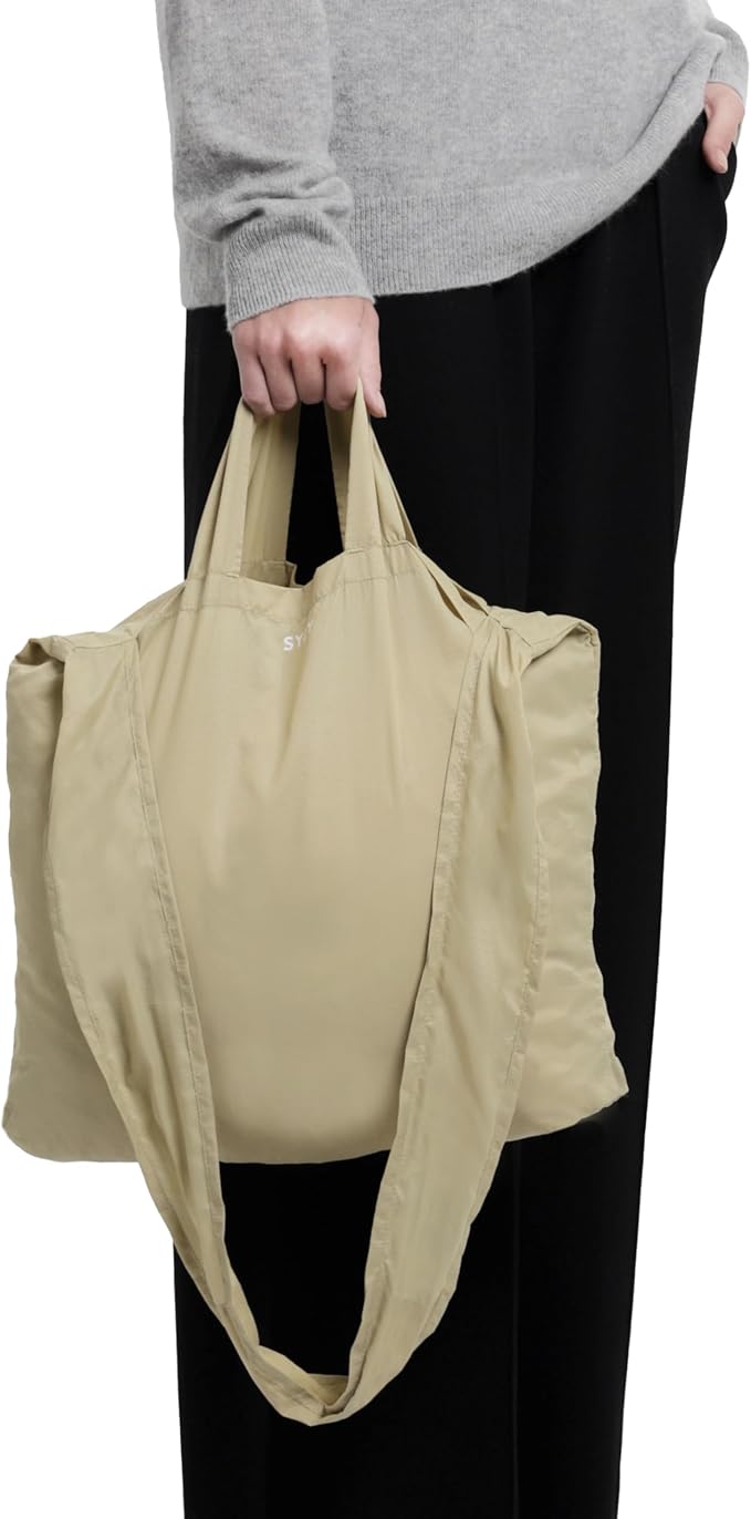 SYZY World's Most Compact Travel Tote Bag Portable Shopping Beach Market Bag - Reusable Collapsible Stuffable