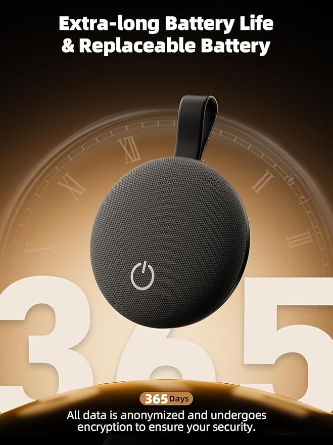 Air Tracker Smart Tags iOS & Android, Bluetooth Key Finder Locator with Sound, IP65 Waterproof Tracking Device, Replaceable Battery Item Finder for Luggage, Keys, Wallets, Pets, Backpack
