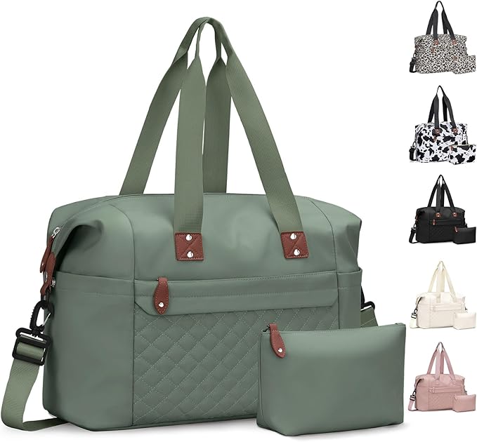 Pritent Travel Duffle Bag, Waterproof Weekender Overnight Hospital Bags for Women Men with Toiletry Bag Lightweight Carry on Personal Item Duffle Gym Bag for Travel, Airplanes, Sports