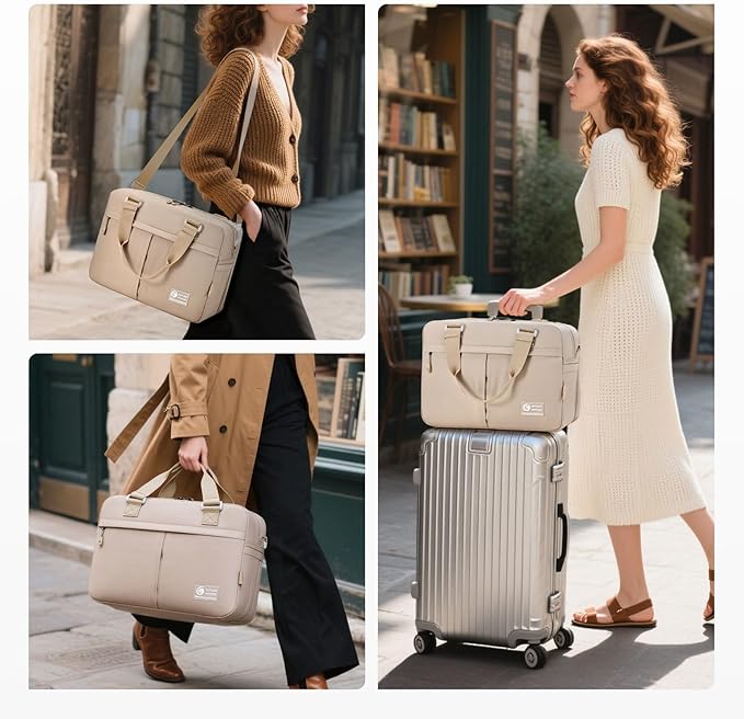40x30x15cm Personal Item Travel Bag 16x12x6 Under-seat Carry on Bags for Airplanes 20L Expandable 30L Lightweight Duffle Bag Weekender Bags with Wet Pocket for Gym Overnight Hospital Beige