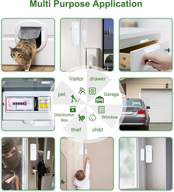 Door Window Alarm, 90dB Door Alarms Sensor for Kids Safety, Home Security, Door Window Burglar Alarm, Window Pool Alarms for Home, Apartments, Offices, Hotel Rooms (25pack)