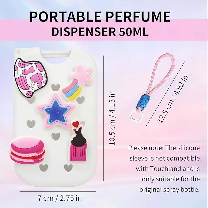 Refillable Hand Sanitizer Spray Bottle - 1oz / 50ml Leakproof Empty Spray Bottle with Silicone Case, Funnel & Clip,Portable Mini Travel Sanitizer Holder for Purse, Pocket, Gym Bag