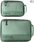 Eagle Creek Pack-It Reveal Compression Cube Set - Compact Packing Cube Set for Travel - Durable Suitcase Organizers - Sustainable Materials - Easy-Grab Zipper Pulls - Small/Medium - Willow Green