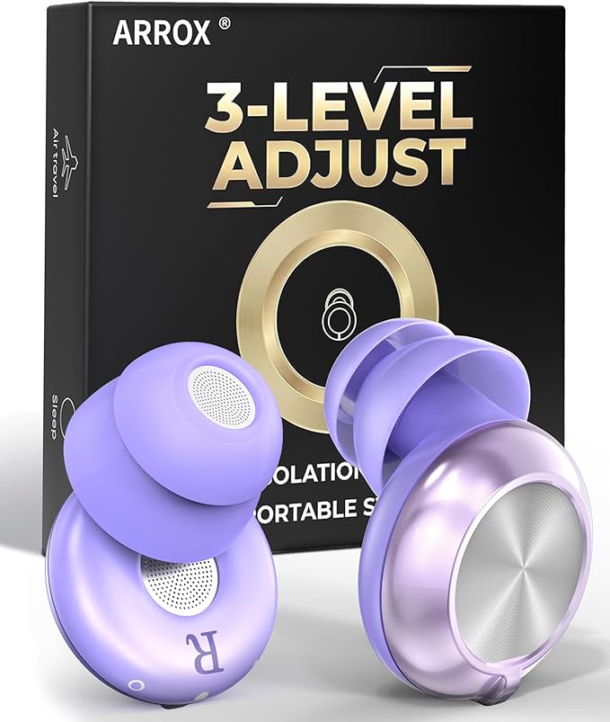 ARROX Ear Plugs – Professional Hearing Protection for Concerts & Festivals, Live Events, Musicians, Sports, DJs – 45 dB Noise Reduction Earplugs,4 Ear Tip Sizes