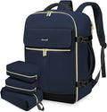 LOVEVOOK Carry On Backpack, 40L Travel Backpack Women with 3 Packing Cubes, TSA Airline Approved Suitcase Bag as Personal Item, Waterproof 17 inch Laptop Backpack for Weekender Overnight, Dark Blue