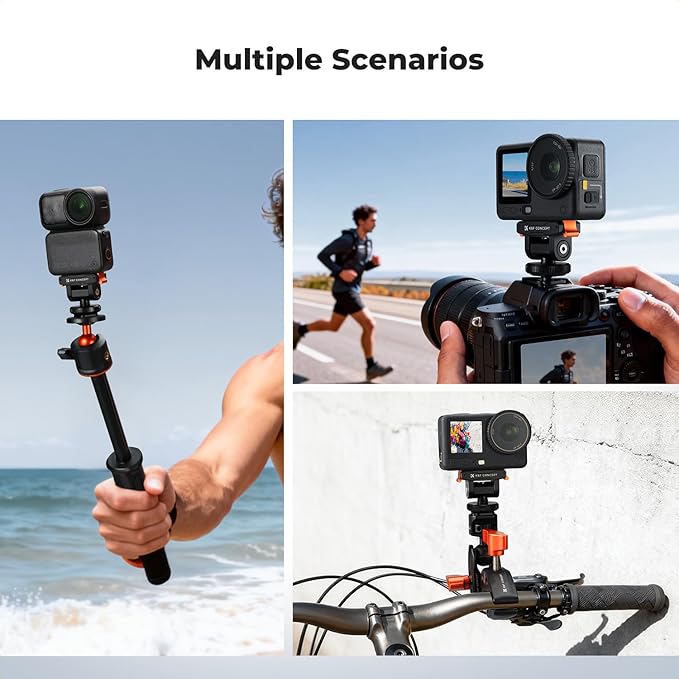K&F CONCEPT Cold Shoe Mount Compatible with DJI Osmo Nano/Osmo Action 6, Action Camera Magnetic Quick Mount Holder, Tripod Adapter Hot Shoe Camera Connector with 1/4" Screw Hole