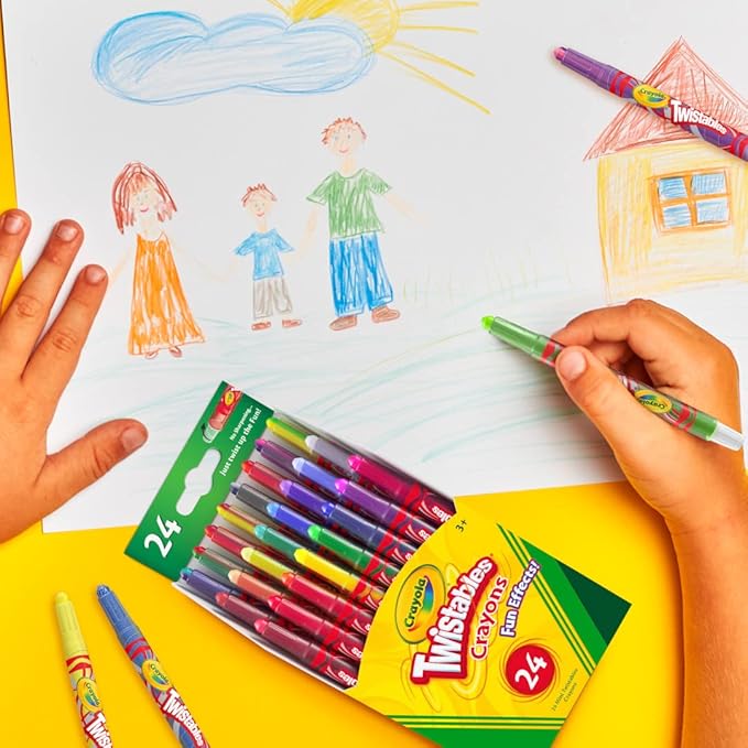 Crayola Twistables Crayons for Kids (24ct) School Supplies for Toddlers, Less Mess Coloring, Gifts for Boys & Girls, Ages 3, 4, 5