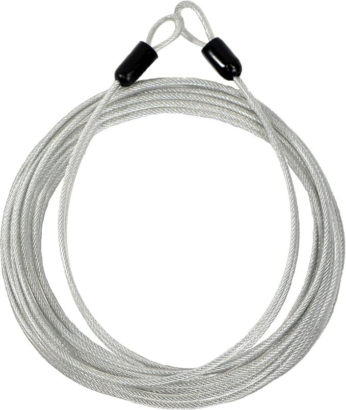 Lumintrail 3mm (1/8 Inch) Braided Steel Coated Security Cable Luggage Lock Safety Cable Wire Double Loop (30ft)